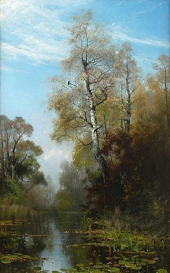 Mauritz Lindstrom Lake Scene in Autumn